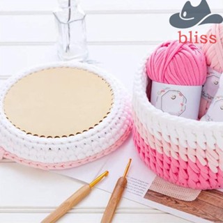 Bliss ตะกร้าไม้ธรรมชาติ ทรงกลม 5 ขนาด สําหรับถักโครเชต์ DIY