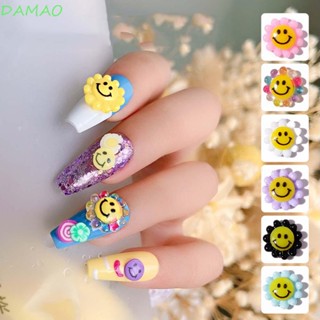 Damao เครื่องประดับตกแต่งเล็บ ลายการ์ตูนหน้ายิ้มน่ารัก สีสันสดใส DIY