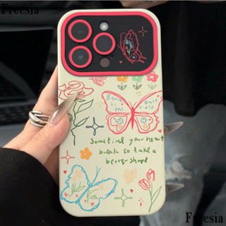 เคสโทรศัพท์มือถือ แบบนิ่ม ลายผีเสื้อ สําหรับ Iphone 14pro 13pro 12max 7p 11 HL5B