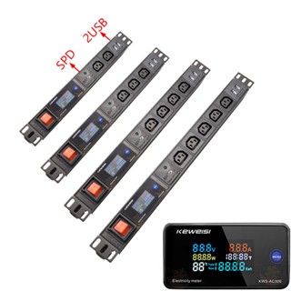 Pdu รางปลั๊กไฟดิจิทัล C13 2USB สายเคเบิลต่อขยาย 2 เมตร