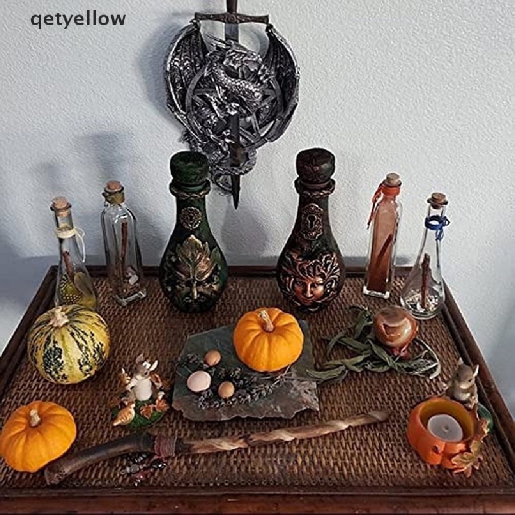 Qetyellow Bottle Celestial Decorative Moon Potion Jar Gothic Witchcraft Sculpture TH