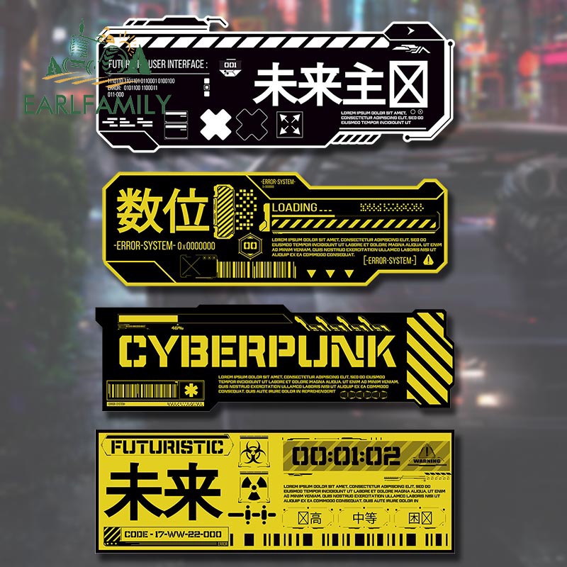 Earlfamily สติกเกอร์ ลายการ์ตูนอนิเมะ Cyberpunk Tickets JDM กันน้ํา กันรอยขีดข่วน สําหรับติดตกแต่งแล็ปท็อป รถยนต์ รถจักรยานยนต์ 13 ซม.