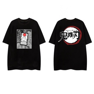 Demon Slayer Anime Shirt Earing Front printed New Design Cotton Loose Casual Unisex T Shirt_03