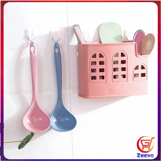 Zeeva ช้อนซุปทำจากฟางข้าวสาลี กระบวยตักอาหาร กระบวยซุป พลาสติก Plastic soup spoon with long handle