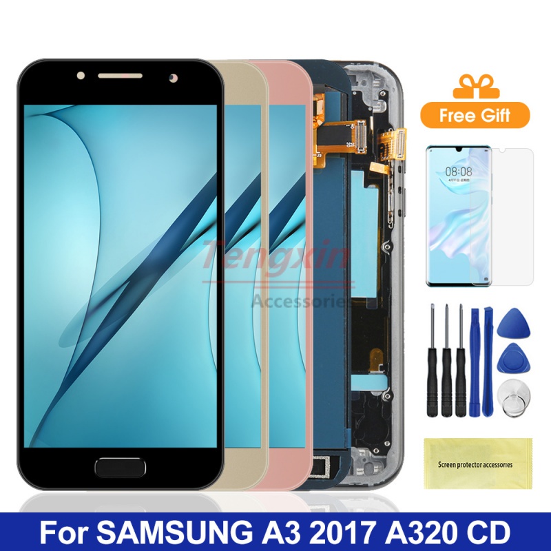 A320 จอแสดงผล,สําหรับ Samsung Galaxy A3 2017 A320 A320F A320Y A320M จอแสดงผล Lcd Touch Screen Digiti