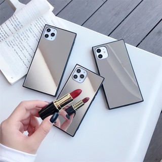 เคสกระจกโต๊ะเครื่องแป้งทรงสี่เหลี่ยมสําหรับ IPhone 16E 11 12 13 14 15 16 PRO MAX X XR 7 8 Plus