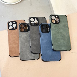 เคสโทรศัพท์มือถือหนัง ป้องกันเลนส์กล้อง กันกระแทก สําหรับ IPhone X XR XS XS max 11 12 13 14 pro max 14plus