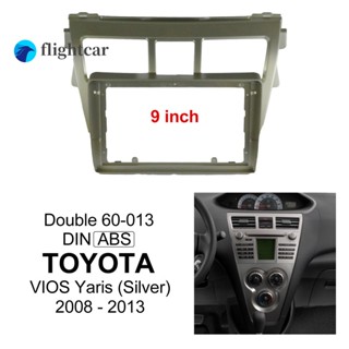 Flightcar แผงเครื่องเล่น MP5 วิทยุ Fascia กรอบ 9 นิ้ว สําหรับ Toyota Vios Yaris Android 2Din 2008-2013