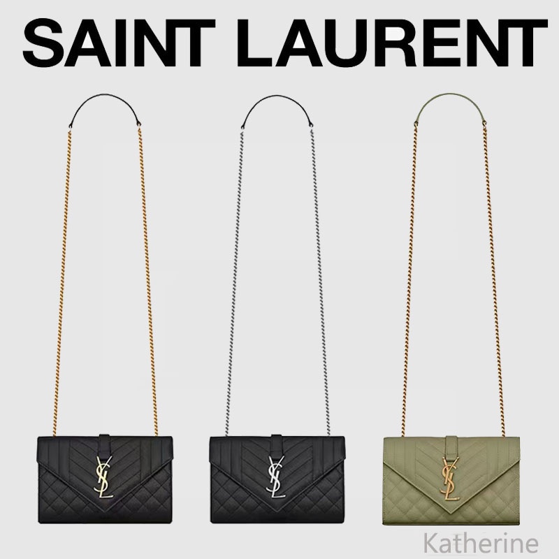 กระเป๋าYves Saint Laurent แท้  YSL ENVELOPE small crossbody bag  กระเป๋าสะพาย 600195BOW921000