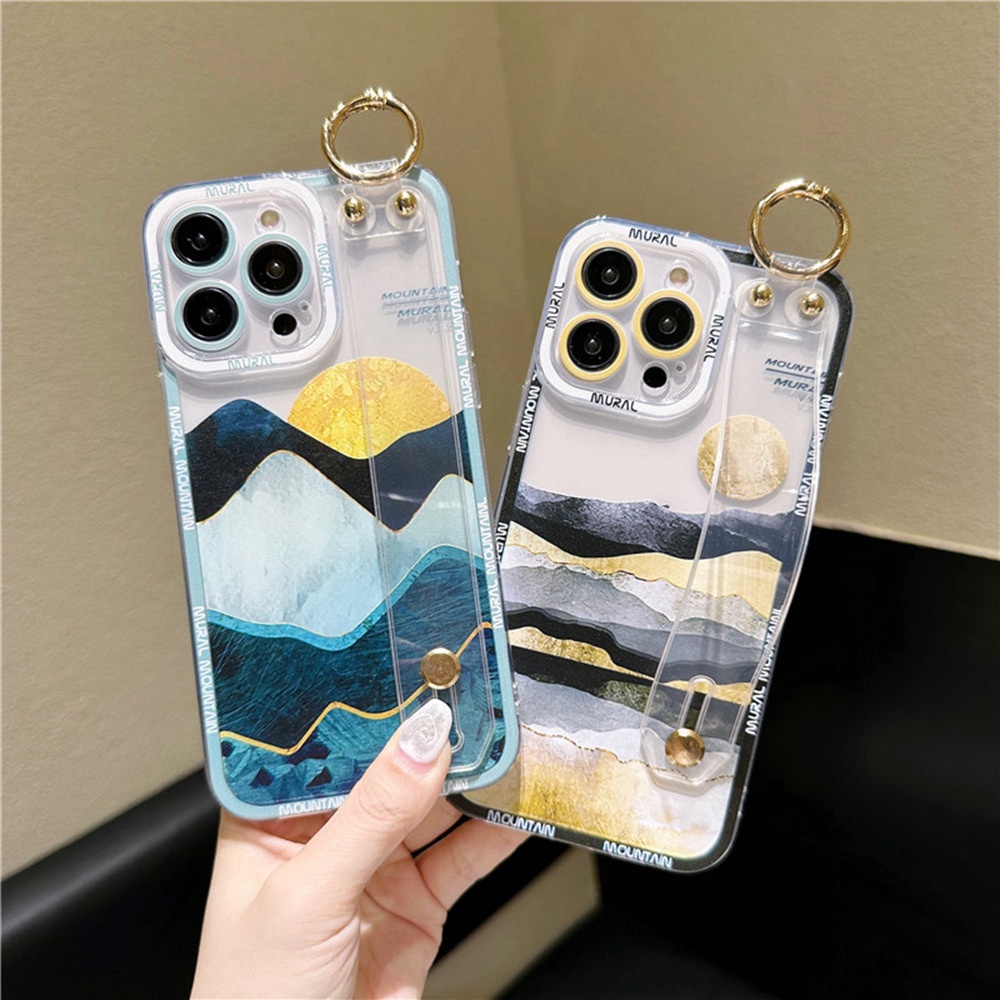 เคส IPhone 11 14 Pro Max Plus 12 13 Mini เคส IPhone XR 7 8 Plus SE 2022 2020 X Xs Max 6 6s Plus Soft Cover ขาตั้งกันกระแทก Sunset