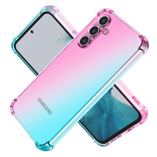 เคสโทรศัพท์ซิลิโคน TPU ใส แบบนิ่ม ไล่โทนสี กันกระแทก สําหรับ Samsung Galaxy A14 A34 A54 A24 A04E A04 Core A 14 34 54 24 A34 5G