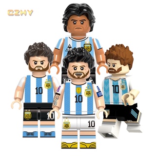 Super Star 3-stars Argentine Football Messi Mini Building Block Figures for Fans Collection Toys