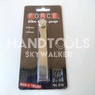 618  ฟีลเลอร์เกจ 20 ใบ  F131-618 หนา 0.05-1.0มม. FORCE สินค้าเเท้รับประกันจากผู้เเทนจำหน่าย