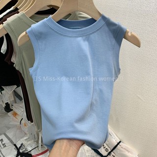 Modal Summer Round Neck Camisole Female Basic Short Slim Fit Bottom Shirt Sleeveless T-Shirt Top