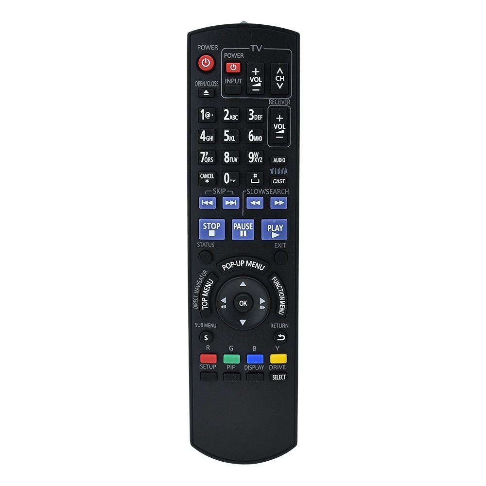 รีโมทคอนโทรลสําหรับ Panasonic BLU-RAY DISC PLAYER N2QAYB000508 DMP-BDT350, DMPB500, DMPBD30, DMPBD30