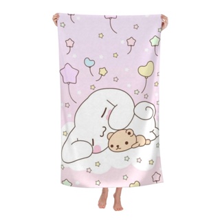 Cinnamoroll ผ้าขนหนูไมโครไฟเบอร์ แบบนิ่ม แห้งเร็ว 80x130 ซม. สําหรับอาบน้ํา สปาชายหาด ทุกเพศ