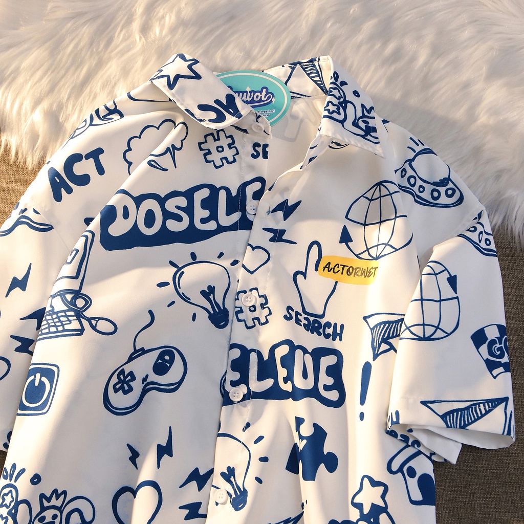 เสื้อเชิ้ตแขนห้าส่วน เข้ากับทุกการแต่งกาย แฟชั่นฤดูร้อน สไตล์ญี่ปุ่น สําหรับผู้ชาย – โปรปัง