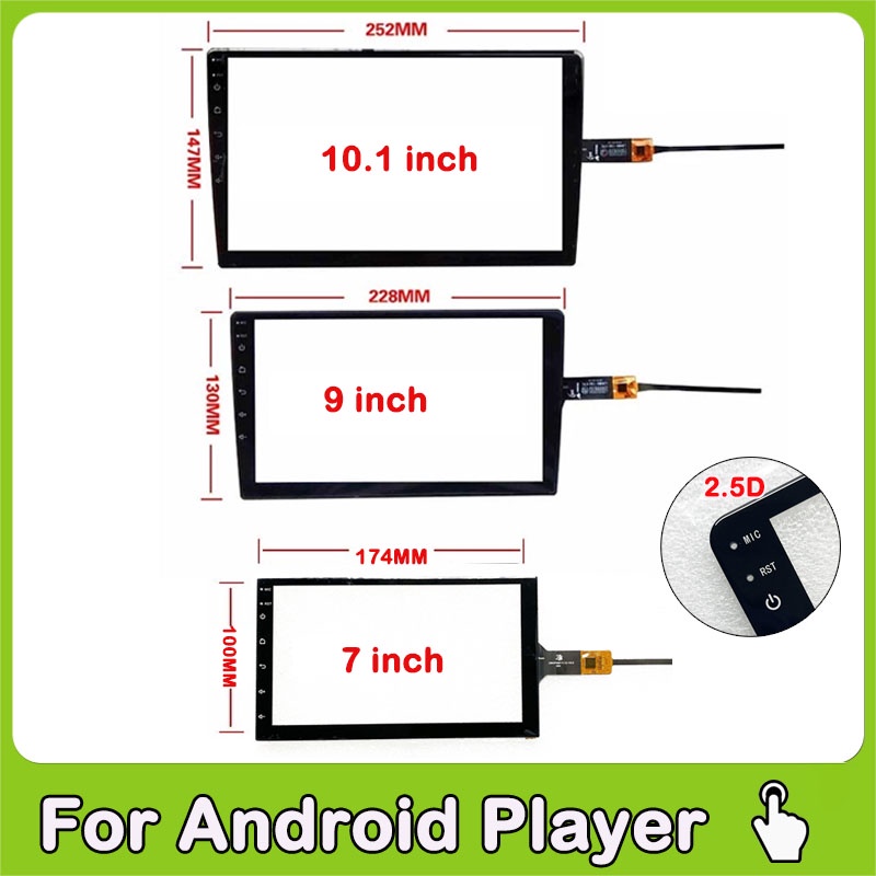 กระจกหน้าจอสัมผัส 7 9 10.1 นิ้ว GT 911 สําหรับเครื่องเล่น Android Car Player