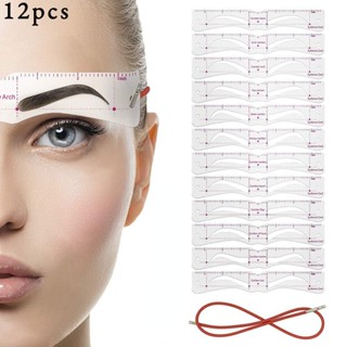 ชุดแม่แบบเขียนคิ้ว ลายฉลุ ใช้ซ้ําได้ 12 แบบ ต่อชุด DIY สําหรับแต่งหน้า