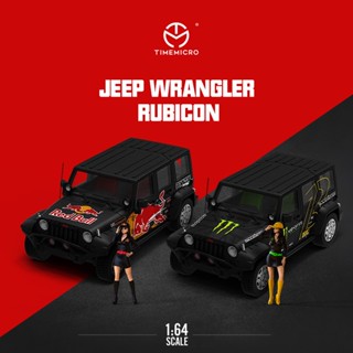 Timemicro1: 64 โมเดลรถยนต์ Jeep Wrangler Red Bull Devils Claw ของเล่นสําหรับเด็ก