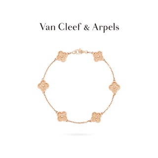 [พร้อมส่ง] สร้อยข้อมือ Vca Van Cleef &amp; Arpels Alhambra สี่ใบ สีโรสโกลด์ หกดอก [ของขวัญวันเกิด]