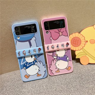 เคสโทรศัพท์มือถือ PC แข็ง กันกระแทก ลายการ์ตูนโดนัลด์ดั๊กน่ารัก สําหรับ Samsung Galaxy Z Flip 4 5G Z Flip 3