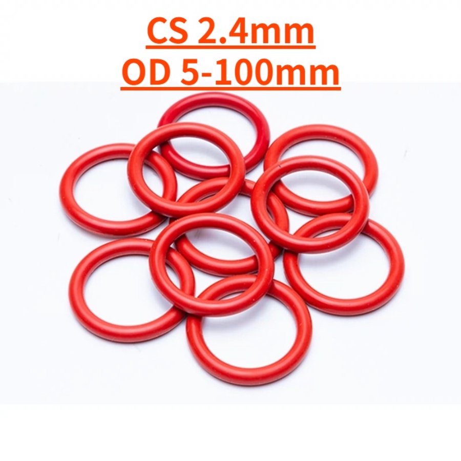[KZS] แหวนซีลโอริง สีแดง OD5~100 มม. * Cs2.4 มม. สําหรับซ่อมแซม