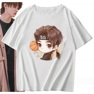 TOP CTพร้อมส่ง S-XL ❗️ เสื้อยืดสีขาวผ้าคอตตอน ลายการ์ตูนสวีข่าย ข่ายเกอเวอร์ชั่นชุดบาส เสื้อคลุม Xukai Kaige