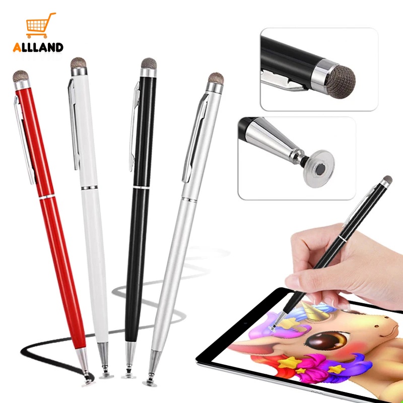 ปากกาทัชสกรีนแท็บเล็ต แบบสองหัว 3 In 1 ดินสอวาดภาพสมาร์ทโฟน / ปากกา Capacitive ที่มีความไวสูง