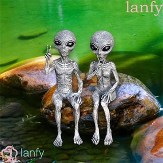 Lanfy โมเดลฟิกเกอร์ รูปปั้นมนุษย์ต่างดาว โครงกระดูกอวกาศ สําหรับตกแต่งสวน