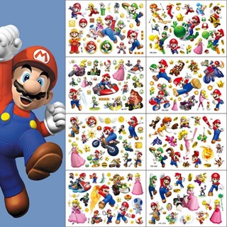 สติกเกอร์รอยสักชั่วคราว ลาย Super Mario สําหรับตกแต่งปาร์ตี้วันเกิด