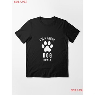 【hot sale】S017.VII การ์ตูนตลก Proud Dog Owner Essential T-Shirt  เสื้อยืดคู่รัก ลูกสุนัข