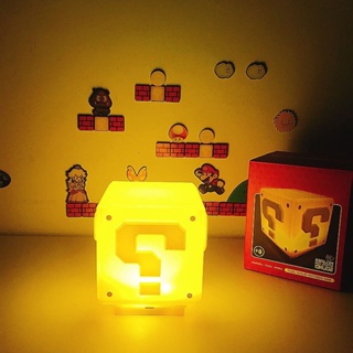 โคมไฟกลางคืน แบบชาร์จไฟได้ ลาย Super Mario พร้อมเสียง สําหรับตกแต่งบ้าน ห้องนอน