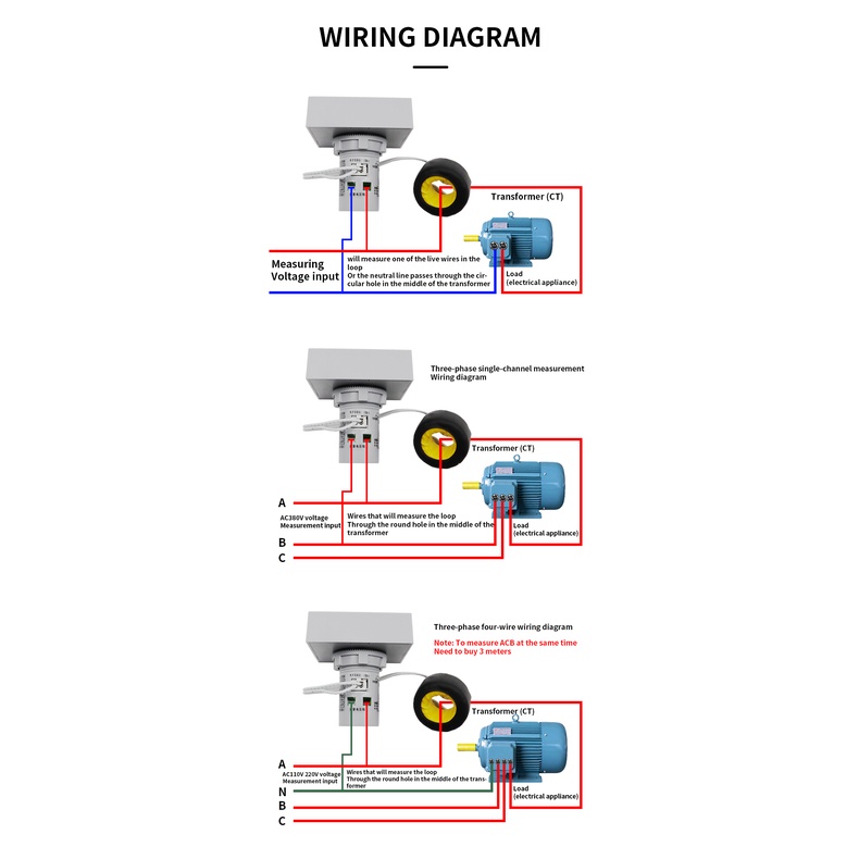 Taxnele 22MM D48-2058 Multi Function Digital 6in1 AC 50-300V 250-450V โวลต์มิเตอร์แอมมิเตอร์ Energy Meter - รูปที่ 7