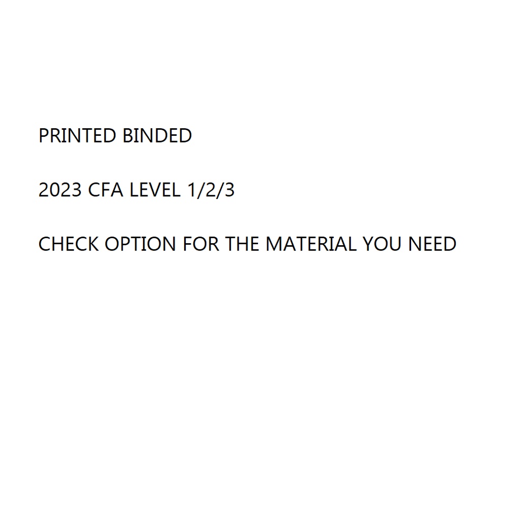 [ร้านหนังสือมือสอง] ใหม่ 2023 CFA LEVEL 1/2/3