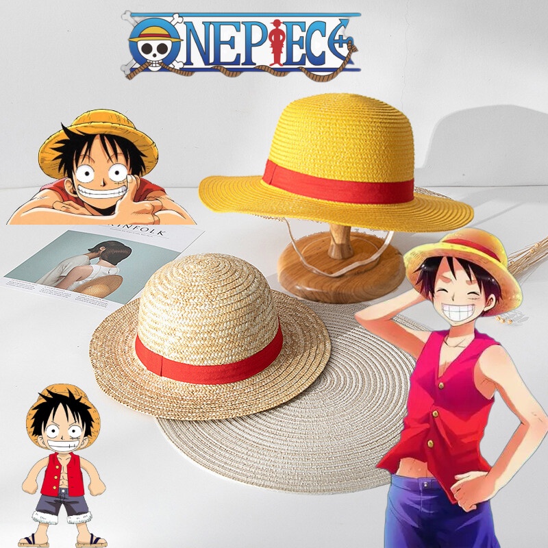หมวกฟาง แฮนด์เมด คอสเพลย์ อนิเมะ One Piece Luffy ของขวัญวันฮาโลวีน สําหรับผู้ใหญ่ และเด็ก