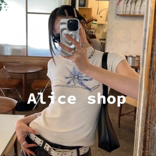 Alice เสื้อยืด เสื้อผ้าผู้หญิงแฟชั่น เสื้อยืดเด็กผู้หญิง A29J103