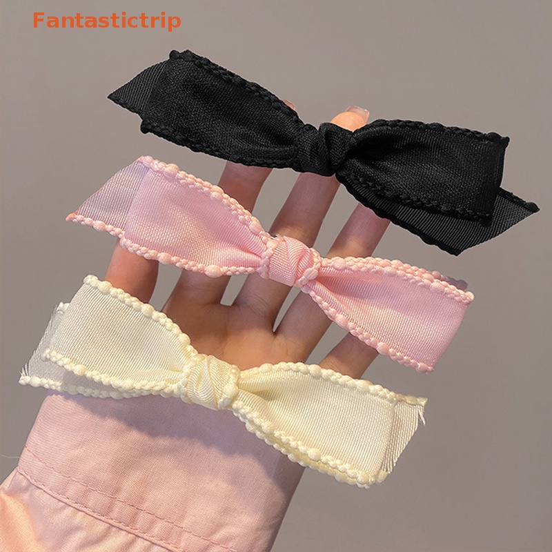 Fantastictrip เกาหลี คลาสสิก สีดํา สีขาว ตาข่าย โบว์ กิ๊บติดผม ฤดูใบไม้ผลิ ฤดูร้อน อินเทรนด์ สาวหวาน สีชมพู ปิ่นปักผม แฟชั่น เครื่องประดับผม