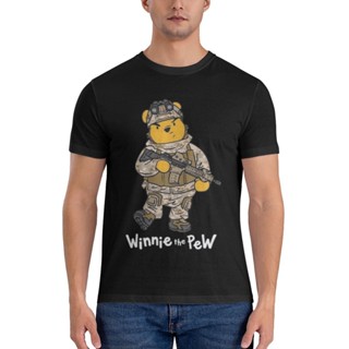 เสื้อยืด ผ้าฝ้าย พิมพ์ลายดิสนีย์ Winnie The Pew Winnie The Pooh แบบตลก สวมใส่สบาย