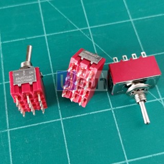 สวิทช์ สลับ โยก Miniature Toggle Switch 12 ขา 12P 2A 250V MTS-402 MTS-403 #MTS 12P (1 ตัว)