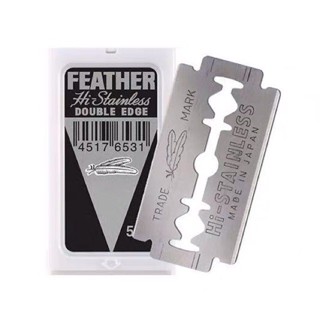 มีด FEATHER ใบมีดโกนสแตนเลสตราขนนก 2 คม (100ใบมีด) ***ของแท้ 100%***