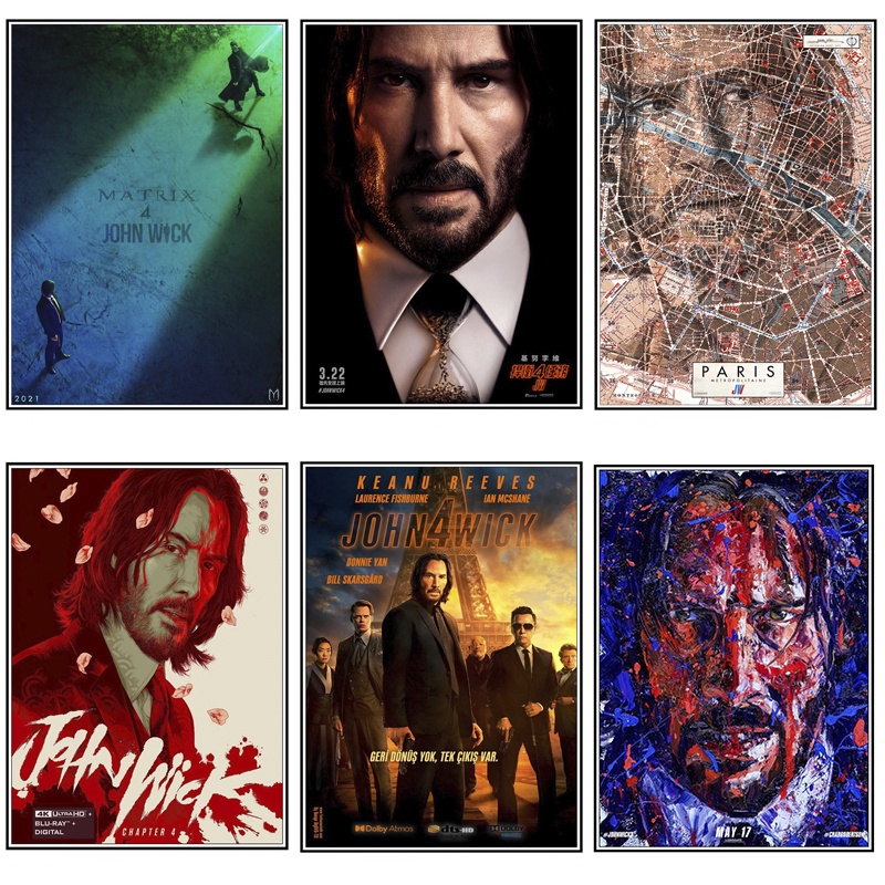 (P65) โปสเตอร์หนัง John Wick 4 ตอนบนผนัง - ซีรีส์ภาพยนตร์ โปสเตอร์นักฆ่าในตํานาน John Wick