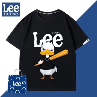 เสื้อยืดแขนสั้นลําลอง ผ้าฝ้าย ทรงหลวม ลาย Donald Duck แฟชั่นฤดูร้อน สําหรับผู้ชาย และผู้หญิง