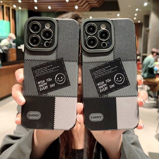 🔥 เคสไอโฟน11รอยยิ้ม เคสไอโฟน7พลัส เคสหนังโทรศัพท์มือถือหนังแข็งกันกระแทกสำหรับ เคส Apple IPhone XS iPhone X 11 11 14 Pro Max เคส i8plus Xr SE2 2020 7 8 plus 12 SE3 13 เคสไอโฟน13 Pro Max เคสไอโฟนXR เคสi11 Case