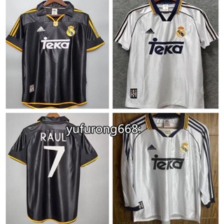 เสื้อกีฬาแขนสั้น ลายทีมชาติฟุตบอล maillot de foot 98/99 RMD ชุดเยือน สไตล์เรโทร