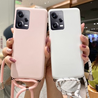 เคสซิลิโคน TPU พร้อมสายคล้อง สีแคนดี้ สําหรับ Redmi Note 12 Pro Plus Xiaomi Redmi Note 12 Pro Note12 4G 5G