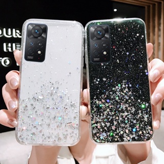 เคสโทรศัพท์มือถือ ซิลิโคนนุ่ม ใส แต่งกลิตเตอร์ หรูหรา สําหรับ Xiaomi POCO F5 X5 Pro Redmi Note 12 Pro Plus 4G 5G