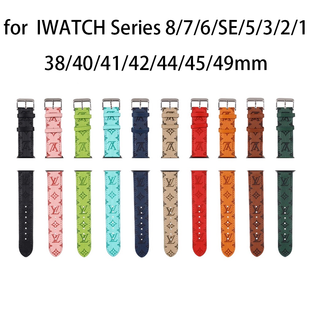 สายนาฬิกาข้อมือหนัง 49 มม. ลายทาง แนวตั้ง หรูหรา แบบเปลี่ยน สําหรับ Smart Watches Series 8 Ultra 7 6 SE 5 4 3 2 1 ขนาด 41 มม. 45 มม. 44 มม. 42 มม. 40 มม. 38 มม.