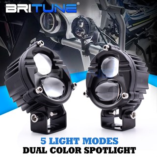 Britune ไฟสปอร์ตไลท์มอเตอร์ไซค์ ไฟเลเซอร์ LED 5 โหมด ขนาดเล็ก สําหรับรถจักรยานยนต์ รถยนต์ ไฟติดรถมอเตอร์ไซค์