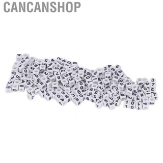 Cancanshop 300 Pcs Acrylic Number Beads White 7x7mm Acrylic Garment Beads for Jewelry Making DIY Bracelets Decorations Garment Bead